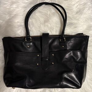 Danier Black Leather Tote Bag